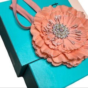 Coral/Pink Tieks Flower Topper & Box